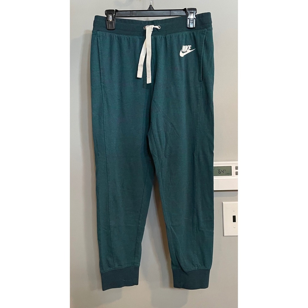 Nike Gym Vintage Joggers Womens Medium Teal Green Heathered Tapered Sweatpants